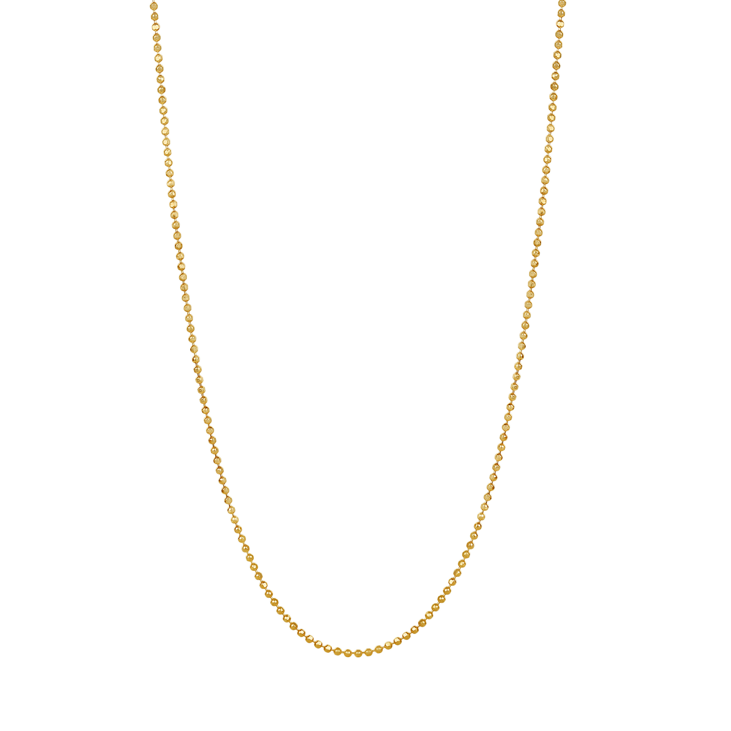 Diamond Cut Bead Chain Necklace 2mm