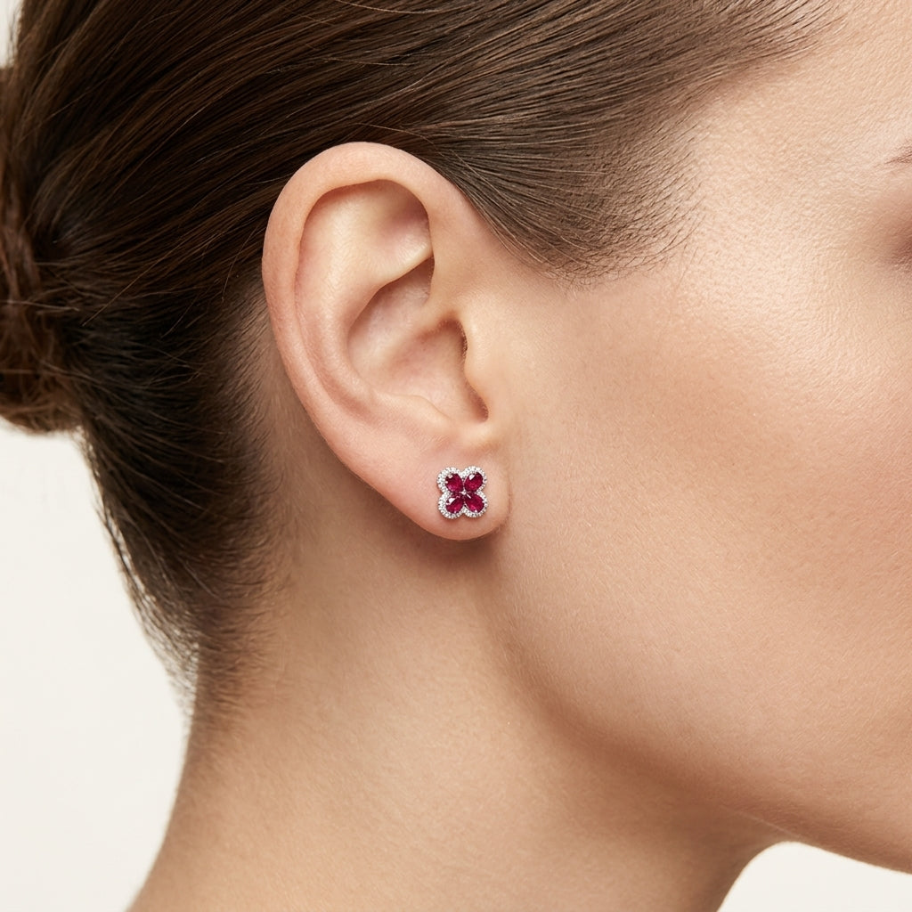 Iconic Diamond Earring worn by model - Vicenza Miami