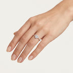 Gleaming Diamond Ring White Gold Diamond II worn by model - Vicenza Miami