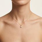 Brilliant Diamond Pendant Yellow Gold Diamond worn by model - Vicenza Miami