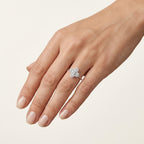 Lustrous Diamond Ring White Gold Diamond worn by model - Vicenza Miami