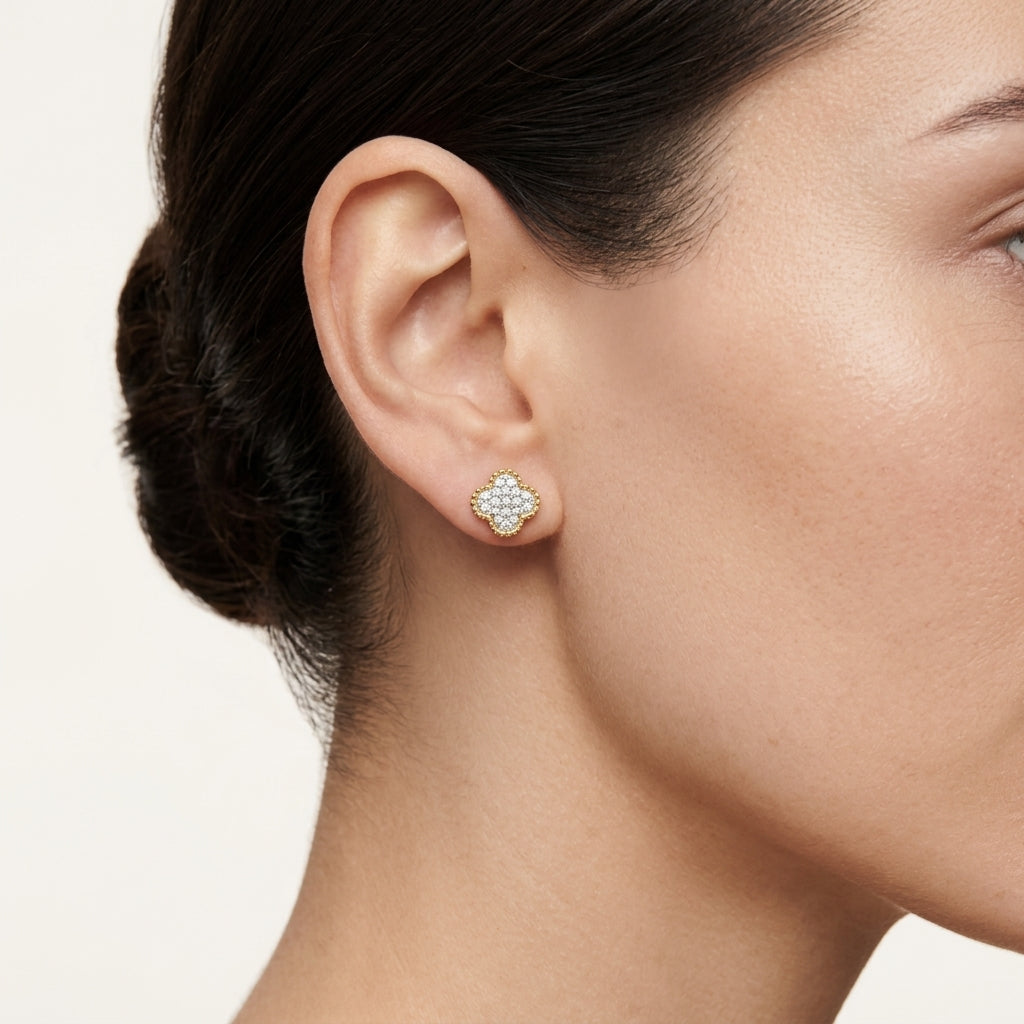 Gleaming Diamond Earring worn by model - Vicenza Miami