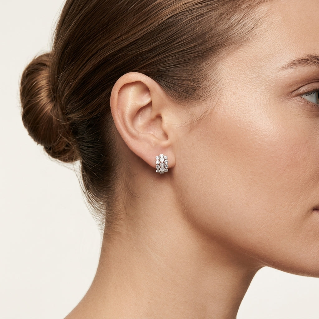 Stately Earring worn by model - Vicenza Miami