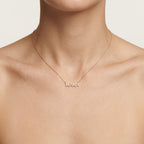 Diamond Mama Necklace worn by model - Vicenza Miami