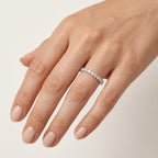 Enchanted Diamond Ring White Gold Diamond worn by model - Vicenza Miami