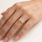 Dragonfly Diamond Ring worn by model - Vicenza Miami
