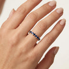 Divine Sapphire & Diamond Ring worn by model - Vicenza Miami