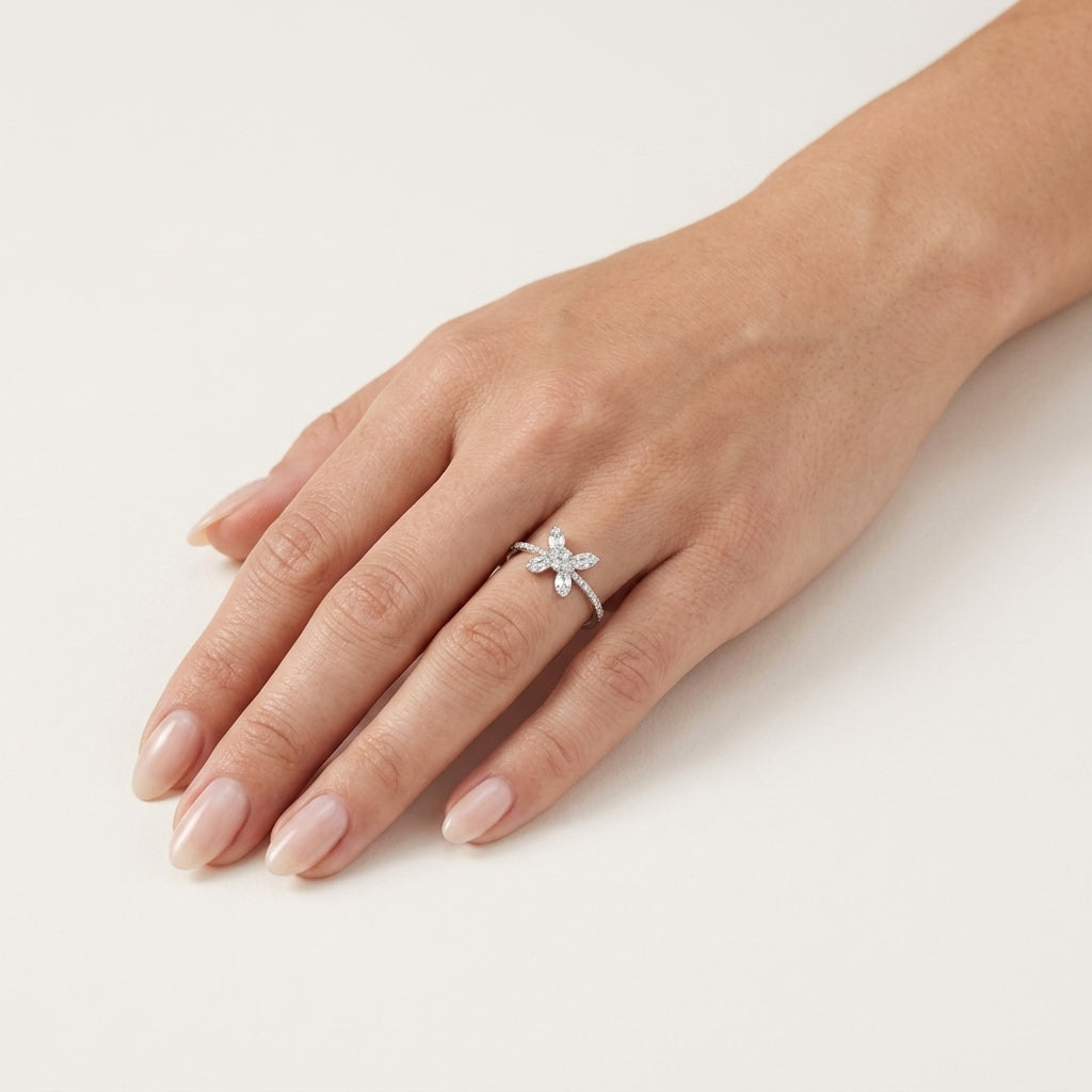 Embellished Ring worn by model - Vicenza Miami