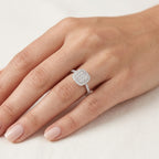 Aura Diamond Ring White Gold Diamond I worn by model - Vicenza Miami