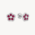 Lustrous Ruby & Diamond Earring