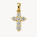 Cross Diamond Cluster Pendant