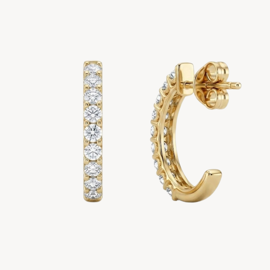 Refined Diamond Hoop Earring