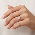 Opulent Diamond Ring worn by model - Vicenza Miami