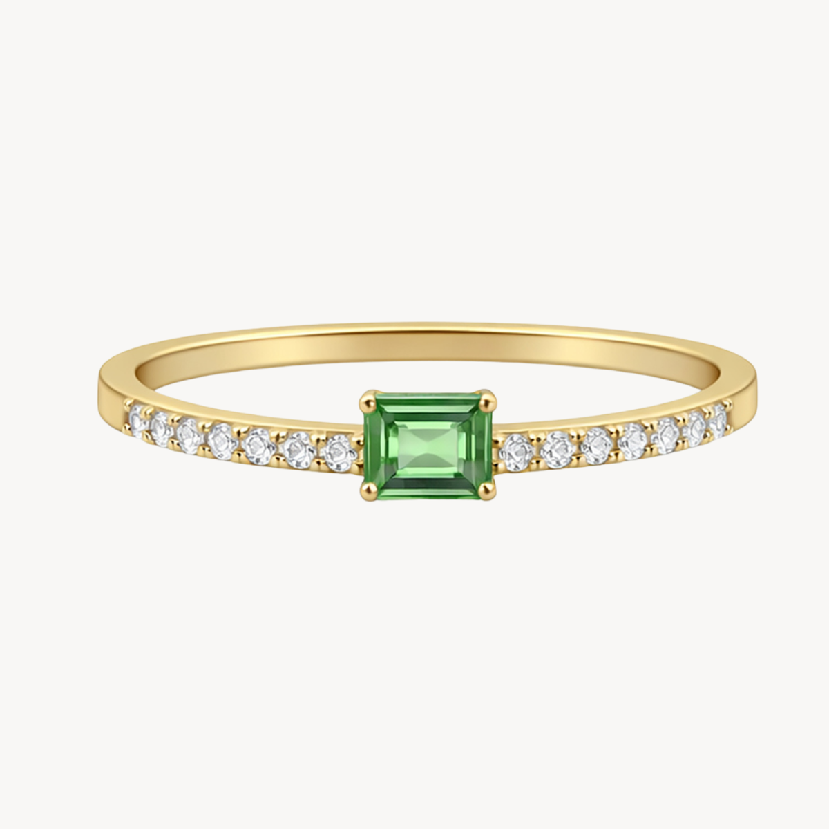 Petite Diamond & Garnet Ring