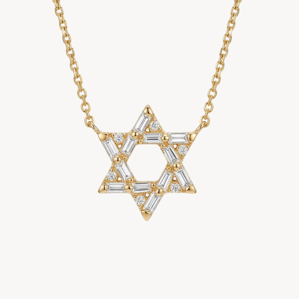 Star of David Baguette Diamond Necklace