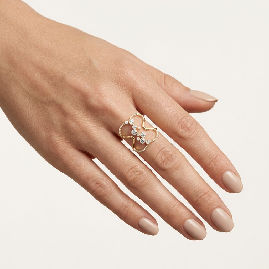 Royal Diamond Ring worn by model - Vicenza Miami