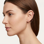 Ruby Arc Drop Chain Earring worn by model - Vicenza Miami
