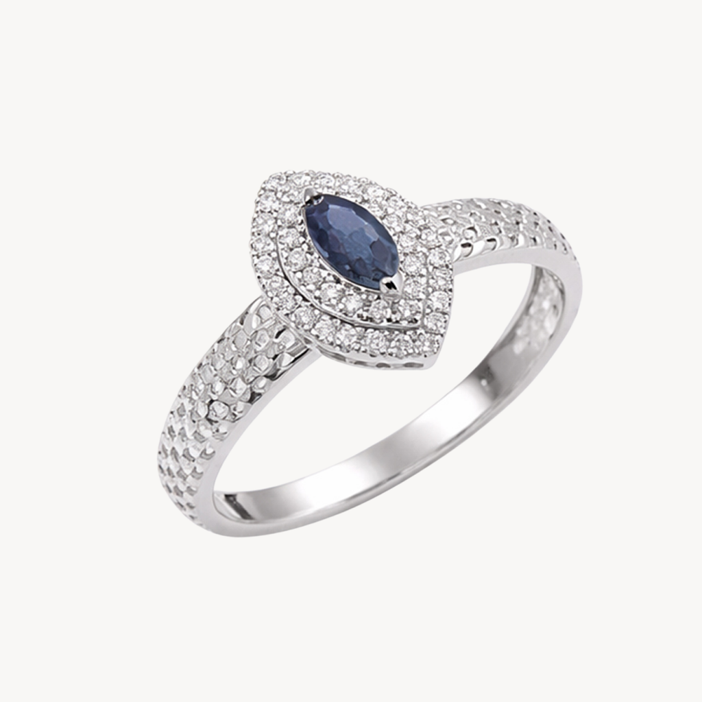 Pristine Blue Sapphire & Diamond Ring