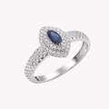 Pristine Blue Sapphire & Diamond Ring