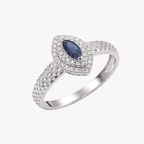 Pristine Blue Sapphire & Diamond Ring