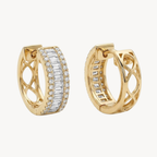 Lattice Diamond Huggie Earring