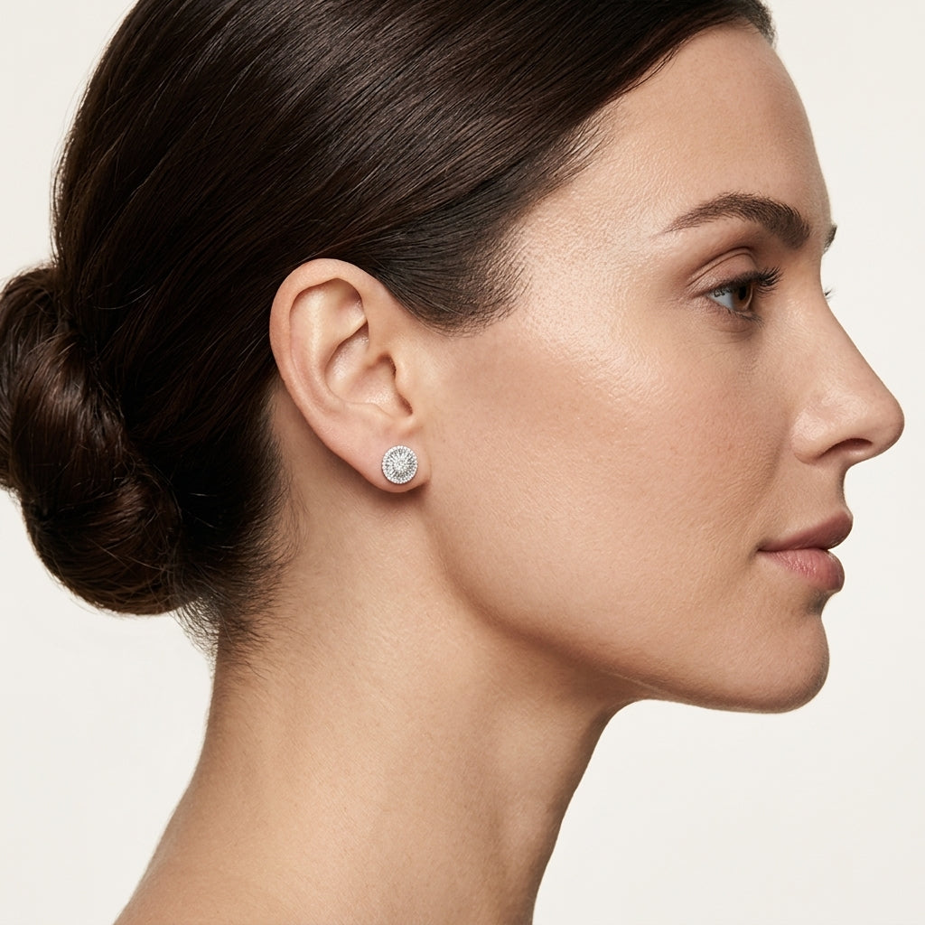 Noble Earring worn by model - Vicenza Miami