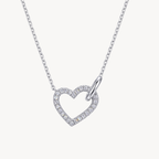 Diamond Heart Outline Pendant Necklace