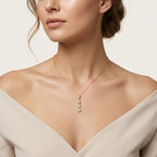 Luminous Diamond Pendant Yellow Gold Diamond III worn by model - Vicenza Miami