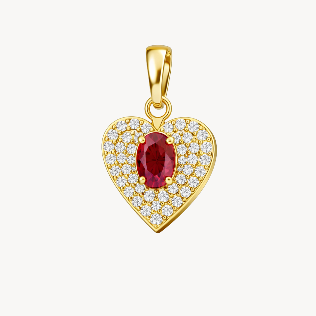 Heart Ruby & Diamond Pendant