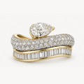 Pear Diamond Wave Ring
