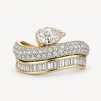 Pear Diamond Wave Ring