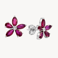 Flower Ruby & Diamond Earring
