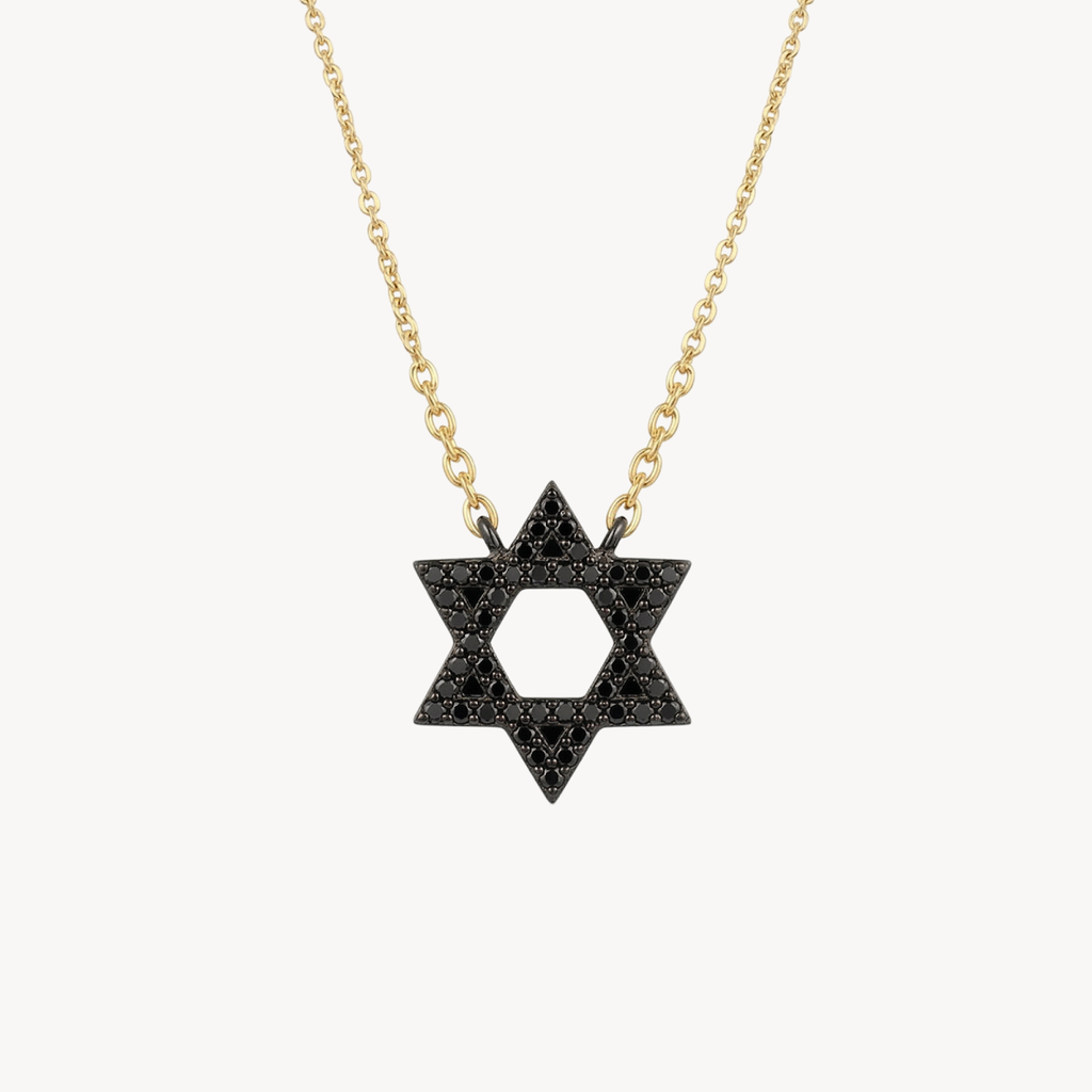 Star of David Black Diamond Pendant