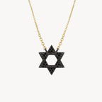Star of David Black Diamond Pendant
