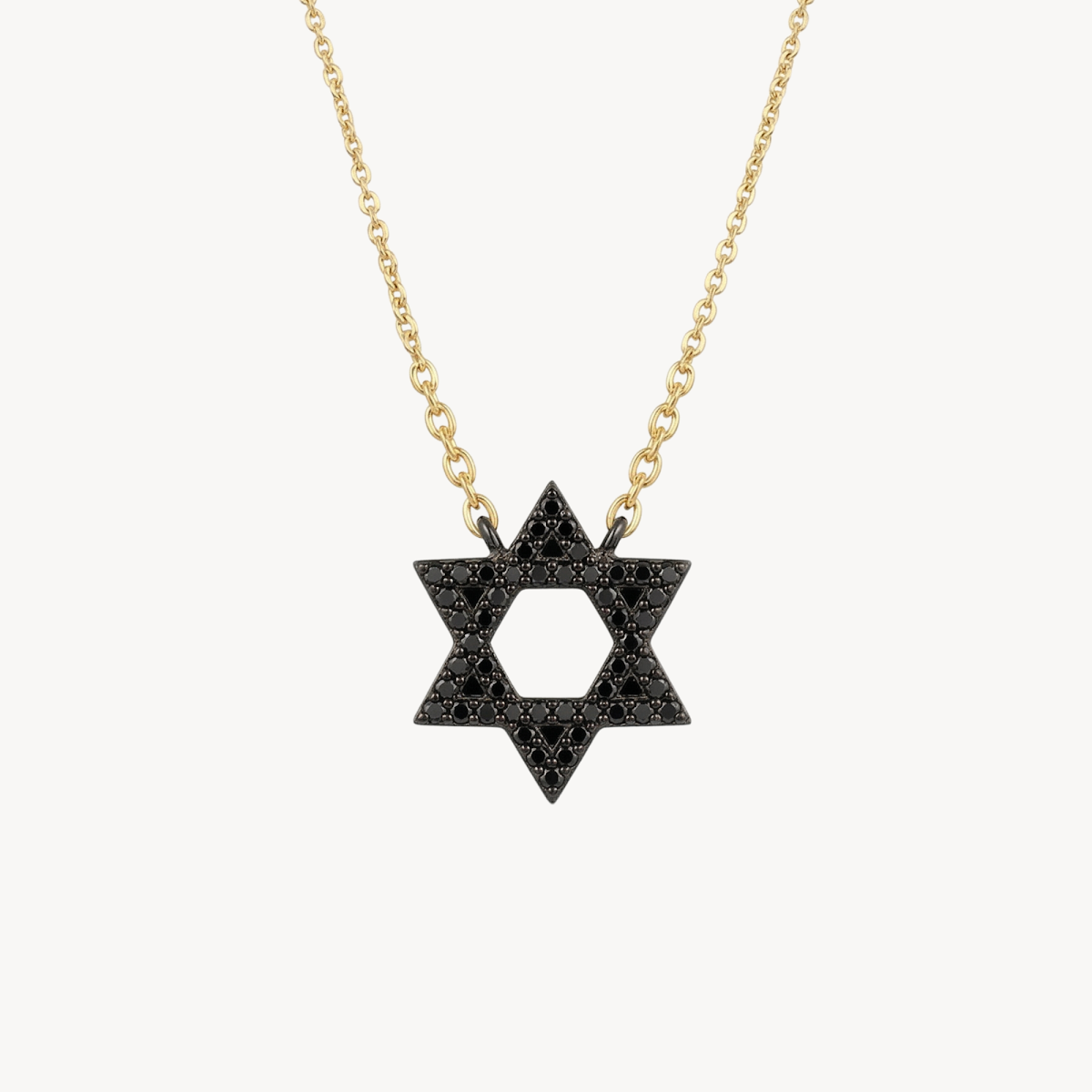 Star of David Black Diamond Pendant