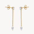 Pear Shaped Diamond Chain Drop Earrings