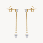 Pear Shaped Diamond Chain Drop Earrings