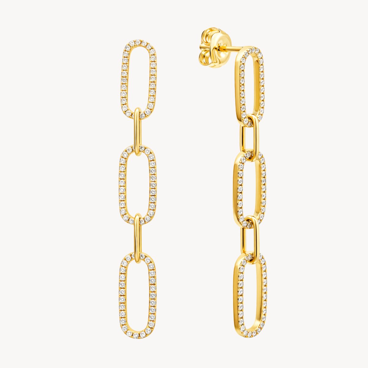 Paper Clip Diamond Earring