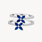 Double Row Sapphire & Diamond Ring