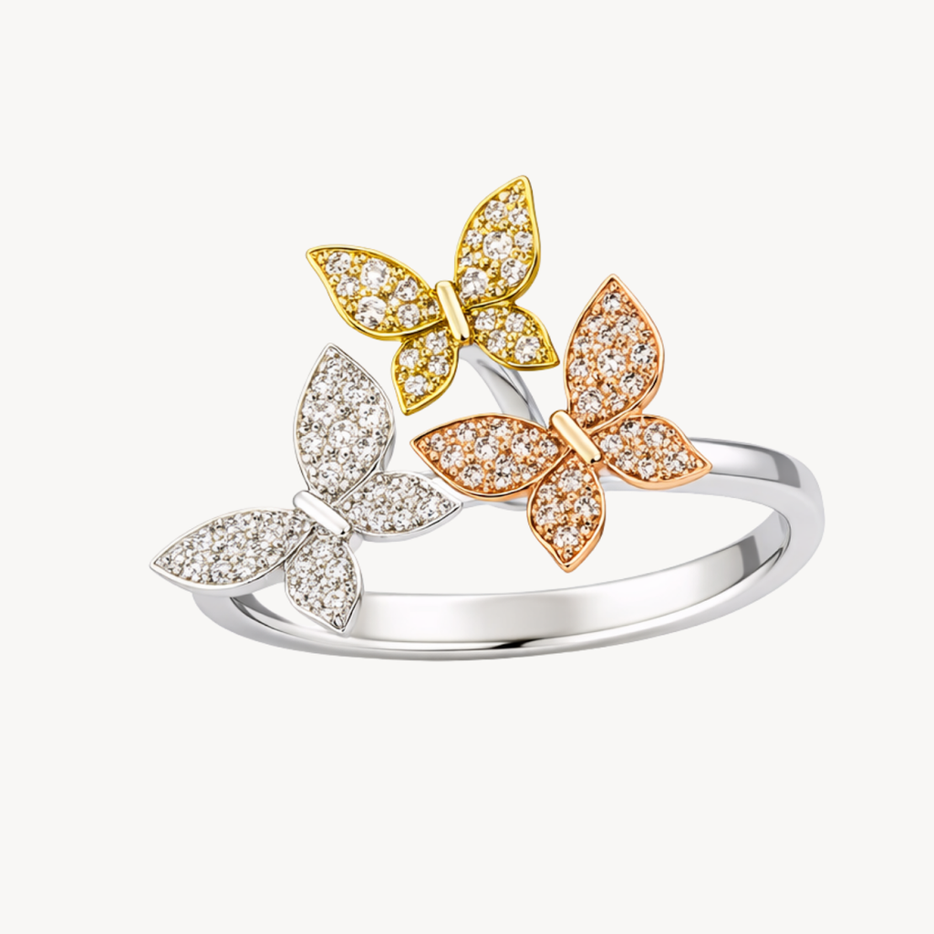Lustrous Butterfly Diamond Ring