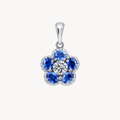 Stately Blue Sapphire & Diamond Pendant