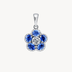Stately Blue Sapphire & Diamond Pendant