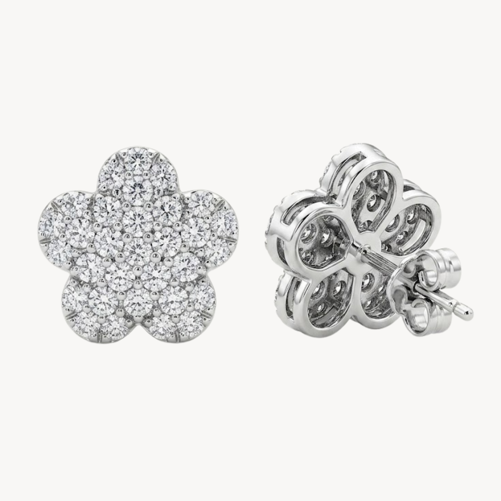 Blooming Diamond Flower Earring