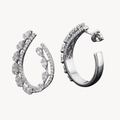 Baguette Diamond Multi-Row Hoop Earrings