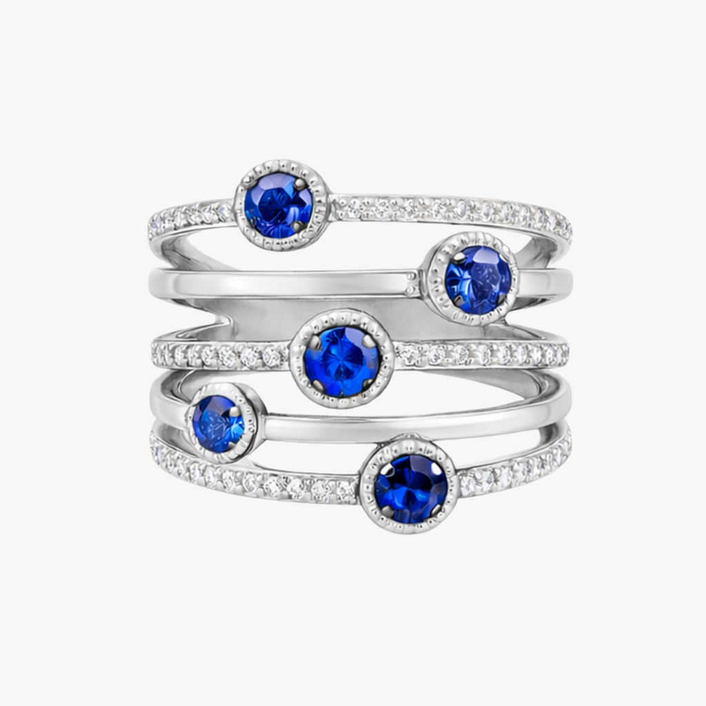 Regal Diamond & Blue Sapphire Ring