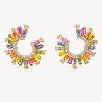 Prismatic Sapphire Fan Earring