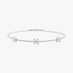 Diamond Flower Station Flex Bangle