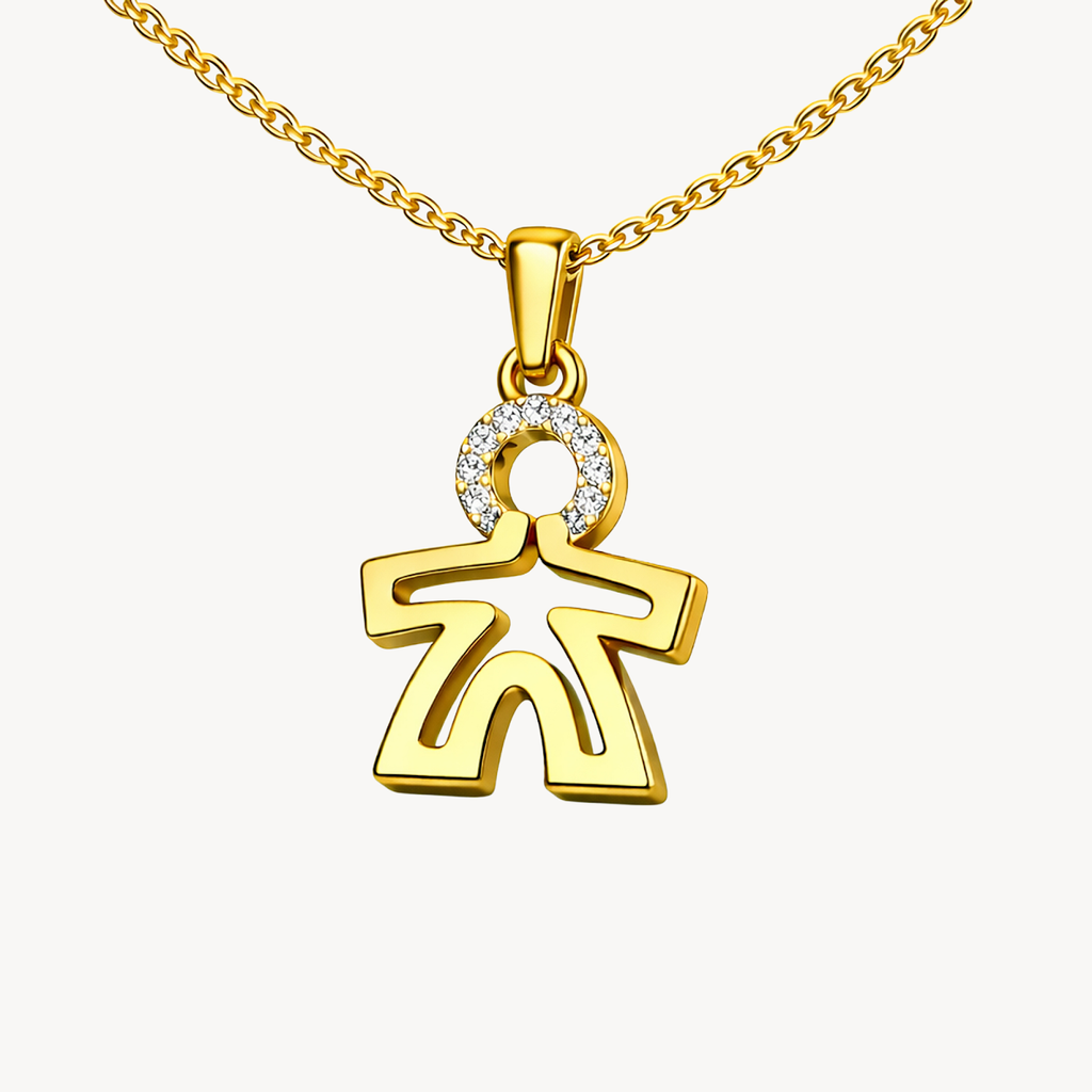 Boy With Handle Diamond Pendant