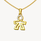 Boy With Handle Diamond Pendant