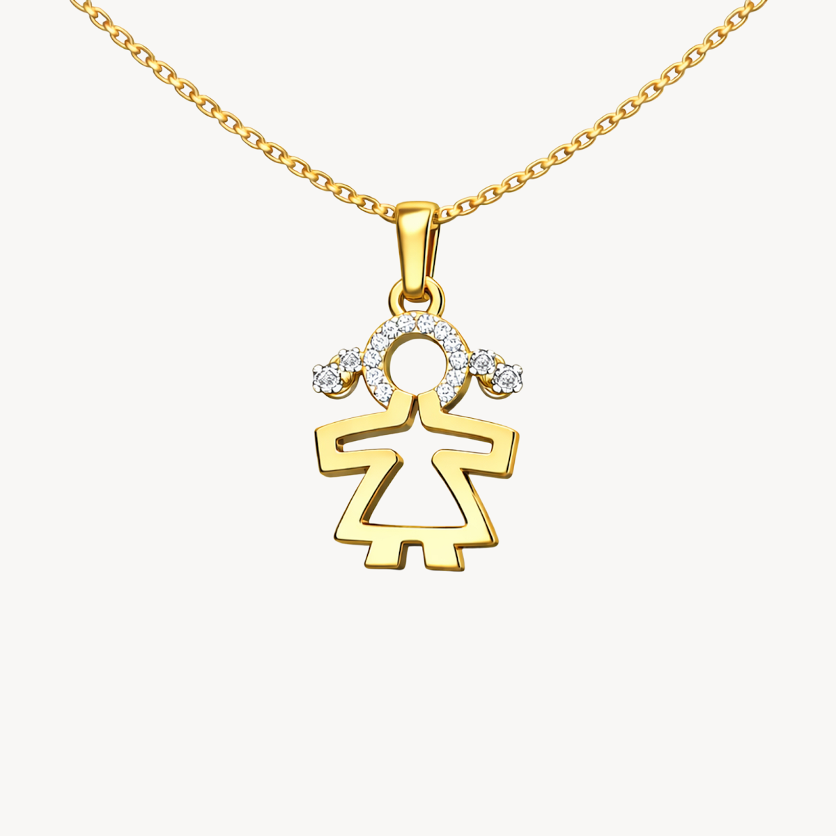 Girl With Handle Diamond Pendant